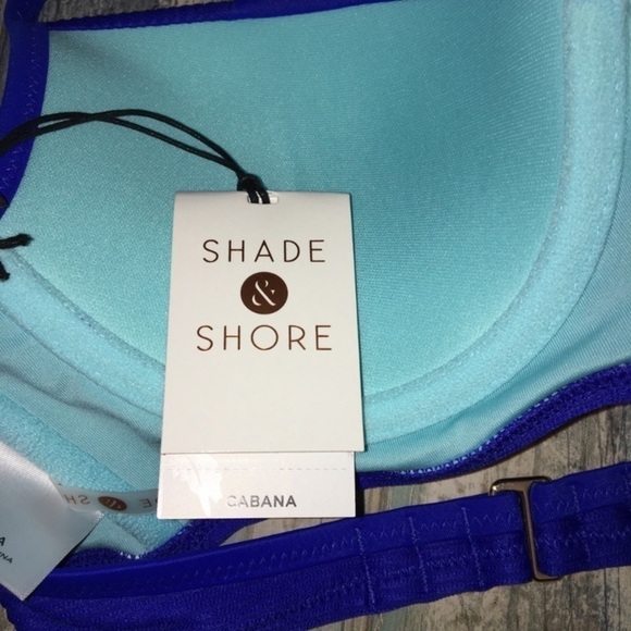 NWT Shade & Shore Cabana Blue Push Up Bikini Top - Picture 8 of 8